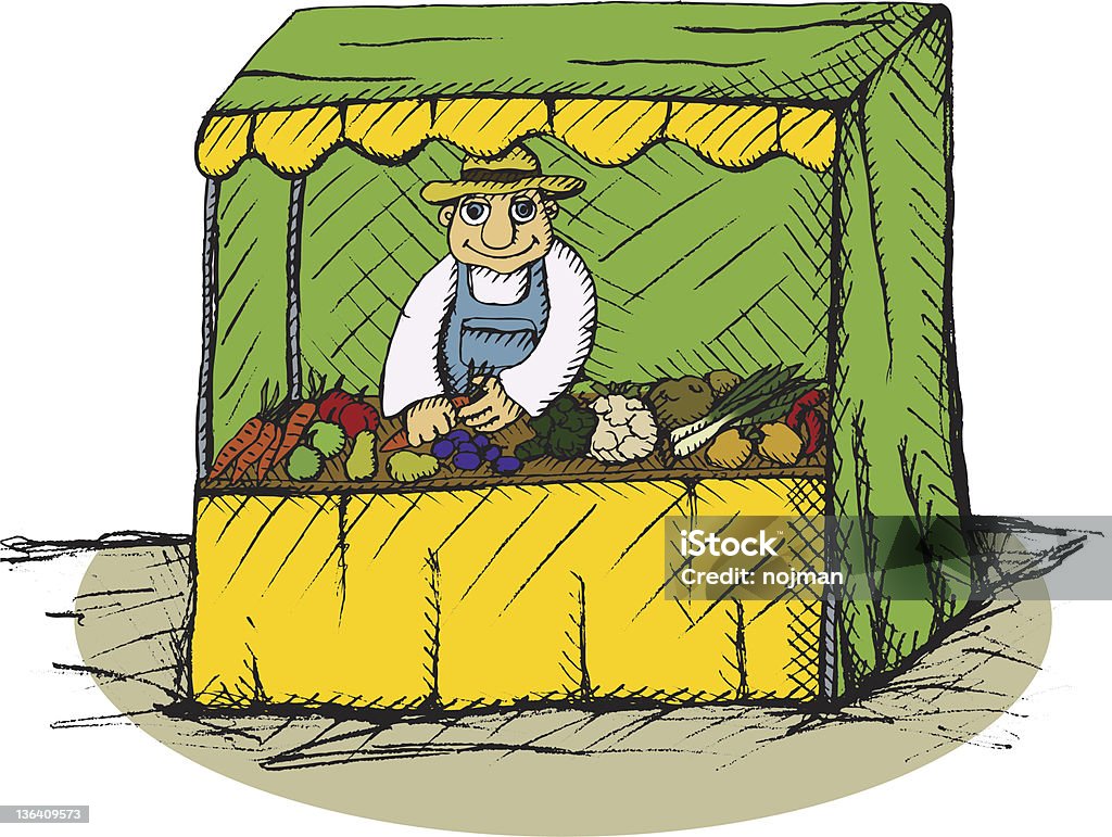 greengrocer - Vetor de Agricultor royalty-free