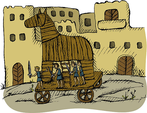 Trojan horse Vector illustration of trojan horse troia stock illustrations