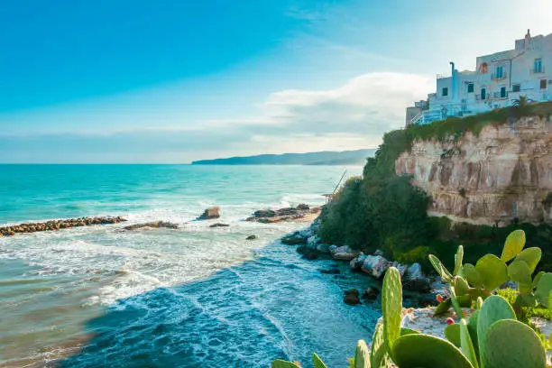 Photo of Bari, Italy, and its beautiful coastline in winter