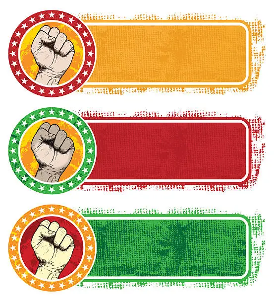 Vector illustration of Fist & Revolution Banner