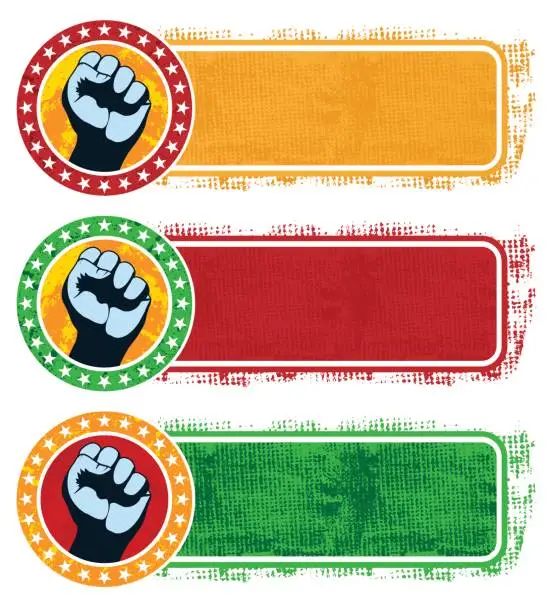 Vector illustration of Fist & Revolution Banner