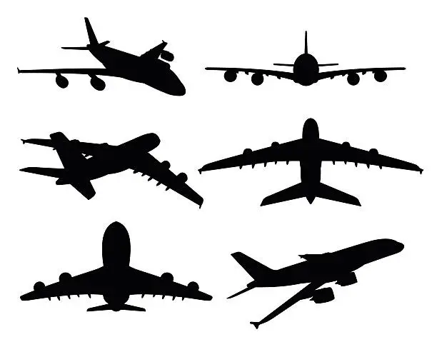 Vector illustration of Plane Silhouettes