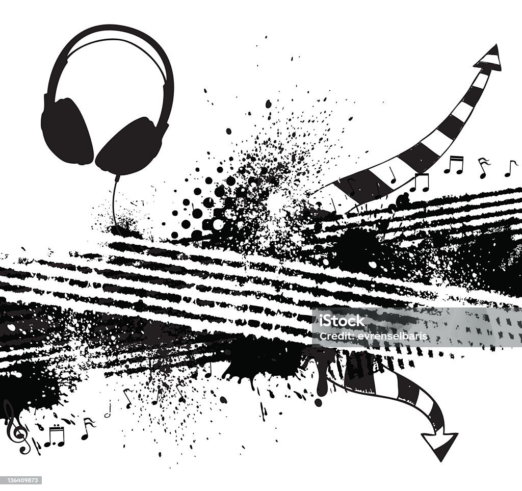Auricular de fondo - arte vectorial de Nota musical libre de derechos