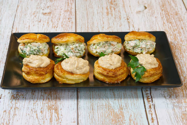 istock puff pastry-filled appetizer with salad filling on a plate 1364099209