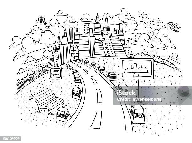 Citylife Stock Illustration - Download Image Now - City, Line Art, Street