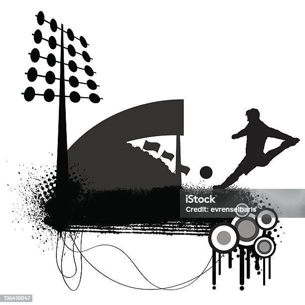 Banner De Futebol - Arte vetorial de stock e mais imagens de Atirar à Baliza - Atirar à Baliza, Audiência, Bandeira