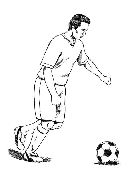 60+ Soccer Player Drawing Pencil Drawing Illustration And Painting ...
