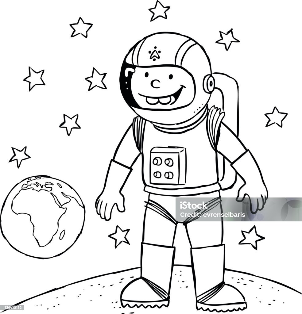 Raum für Kinder - Lizenzfrei Astronaut Vektorgrafik