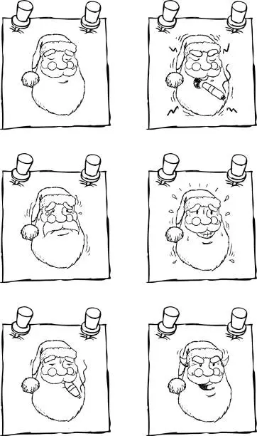 Vector illustration of Post-it Santa