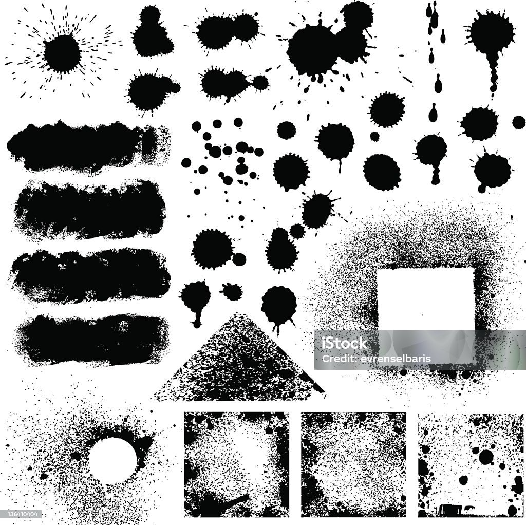 Matériau Grunge ensemble - clipart vectoriel de Peinture libre de droits