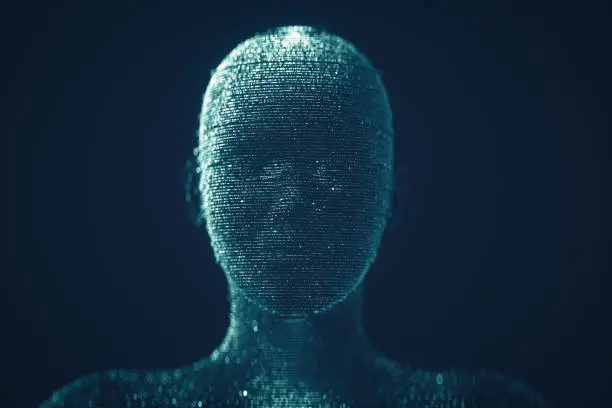 Photo of Hologram Human Head - Deep Learning And Artificial Intelligence Abstract Background