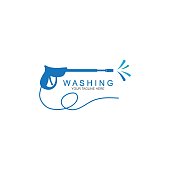 istock Pressure washing logo template. 1364107343