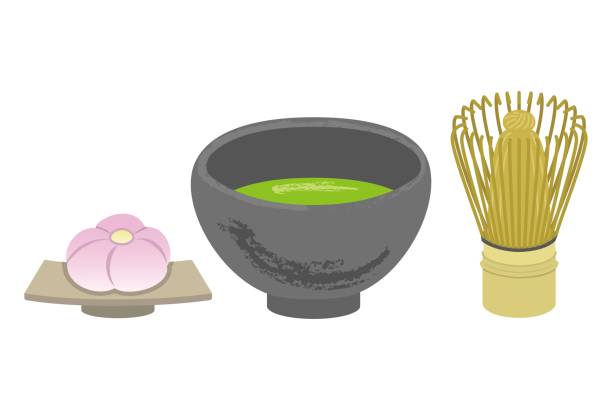 抹茶と和菓子 のイラスト - 抹茶点のイラスト素材／クリップアート素材／マンガ素材／アイコン素材