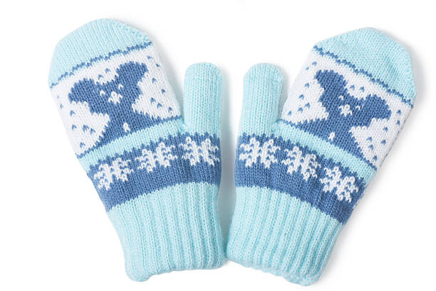 Little baby mittens/gloves isolated on white background