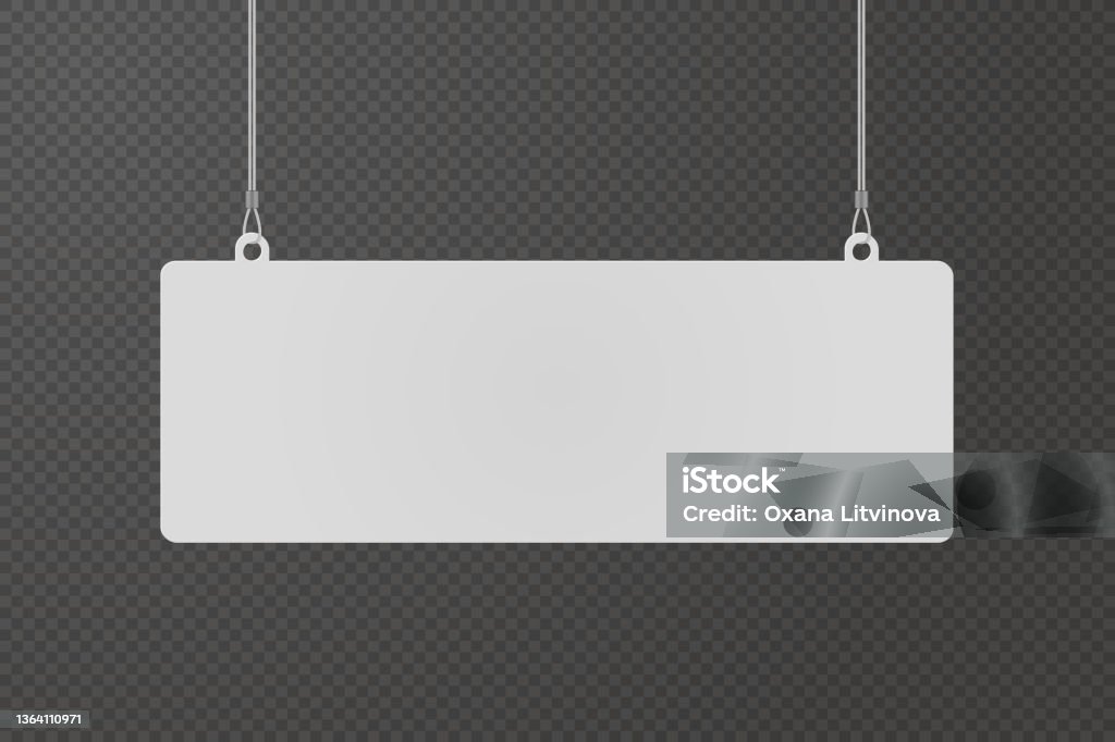 Dangler Rectangular Rectangular Dangler Hanging From Ceiling Realistic Mockup On ...