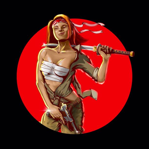 istock Kamikaze Girl in digital illustration 1364116319