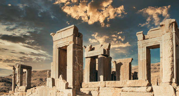 The Beautiful Ancient City of Persepolis A peaceful and fascinating summer day surrounded by the mystery and classic beauty of ancient Persepolis  in Iran shiraz stock pictures, royalty-free photos & images