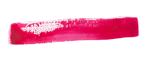 istock Red watercolor brushstroke single line design element hand drawn on paper 1364133830