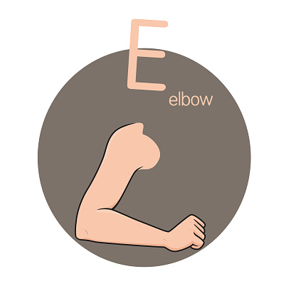 Vector illustration of children's activity coloring book pages with pictures of Elbow.