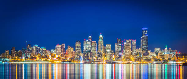 istock Seattle  City Skyline with  reflection in water,seattle,washington,usa. 1364139021