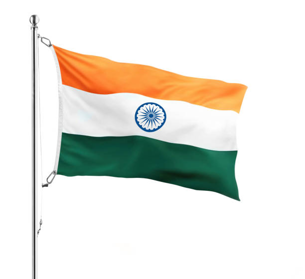 flying indian flag on black background, india flag, three colored flag. - new delhi india night government imagens e fotografias de stock