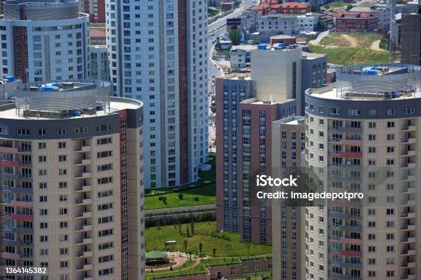 Cityscape Of Group Of Residential Apartment Buildings Stock Photo - Download Image Now