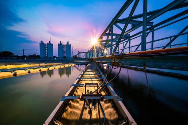 istock Water Treatment Plant with sunset 1364145404