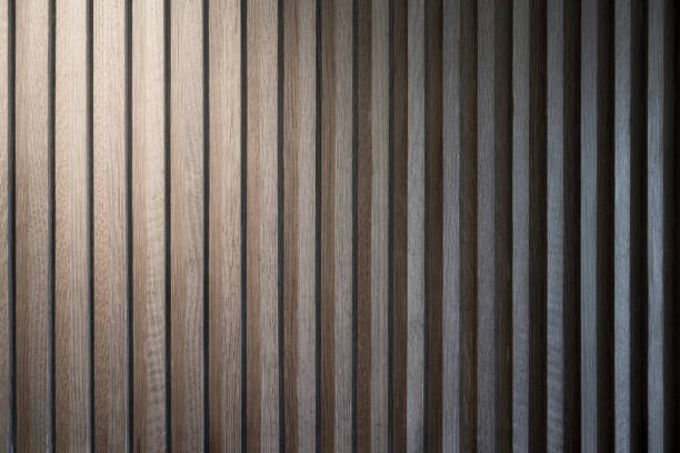 istock Warm light illuminates regular and neat wooden lines 1364147457