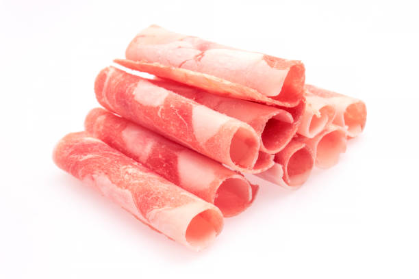 Mutton roll,Beef Roulade on white background. Mutton roll,Beef Roulade on white background. mutton roll for chinese hot pot stock pictures, royalty-free photos & images