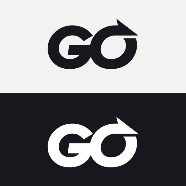 вектор символа wordmark go forward на белом фоне - go stock illustrations