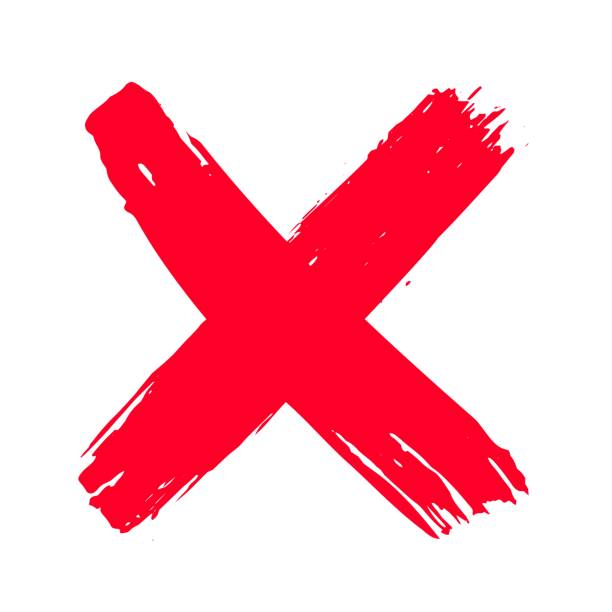 istock Dirty grunge hand drawn with brush strokes cross x vector illustration icon. 1364152786