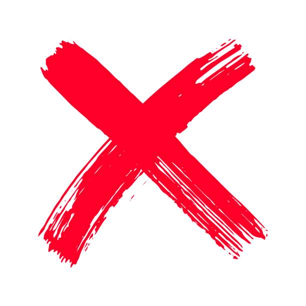 istock Dirty grunge hand drawn with brush strokes cross x vector illustration icon. 1364152804