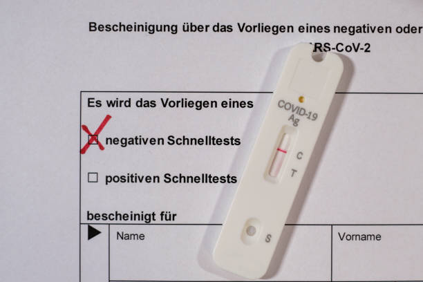 istock negative corona covid-19 rapid test is on a test form 1364155028