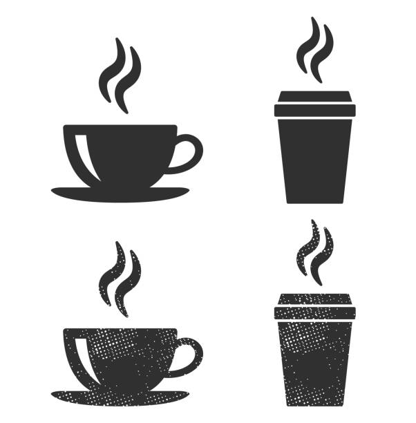 illustrazioni stock, clip art, cartoni animati e icone di tendenza di simbolo dell'icona della tazza da asporto del caffè. segno del simbolo del logo della tazza da tè. immagine di illustrazione vettoriale. isolato su sfondo bianco. - internet cafe coffee coffee bean backgrounds