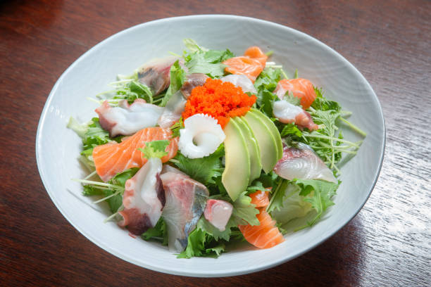 istock japanese seafood salad with fresh ingredient 1364161369
