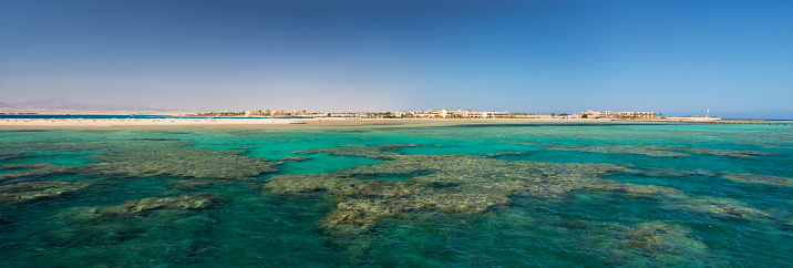 Panorama of Hurghada, Egypt resort, coastline