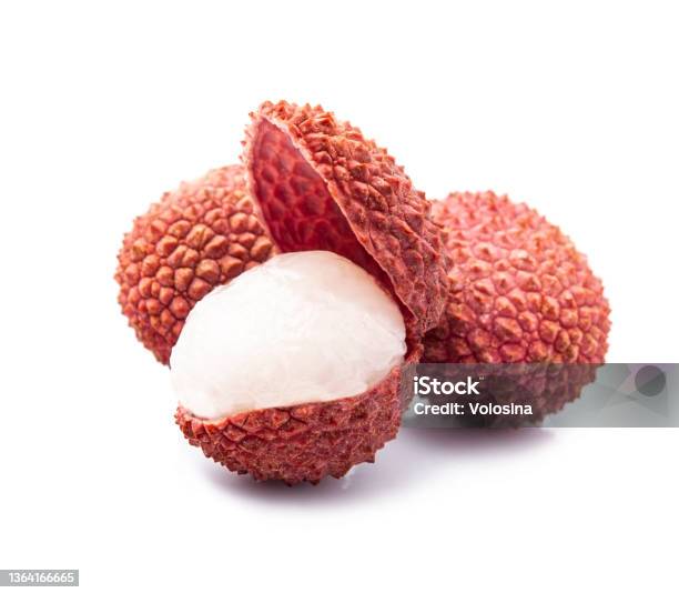 Lychee Fruits Closeup Stock Photo - Download Image Now - Biology, Close-up, Color Image