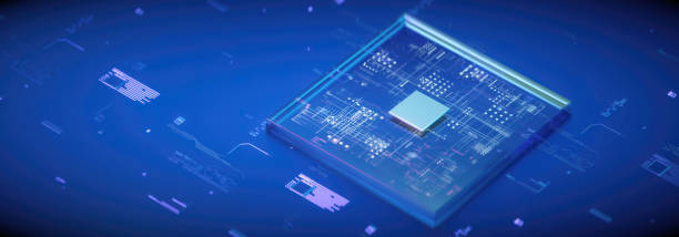 istock 3D rendering of cyberpunk AI. Circuit board. Technology background. Central Computer Processors CPU and GPU concept. Motherboard digital chip. Tech science background. 1364167126