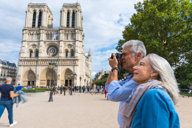 istock Seniors in Paris, having a wonderful vacation 1364168744