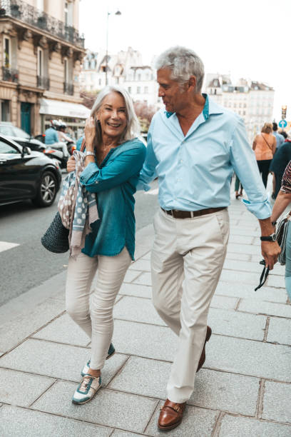 istock Happy seniors in Paris, having a wonderful vacation 1364169367