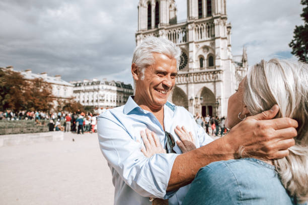 istock Lovely senior couple in vacation 1364169657
