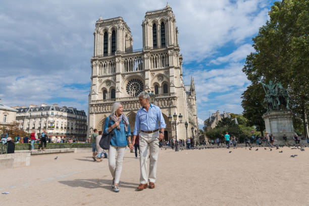 istock Seniors in Paris, having a wonderful vacation 1364170317