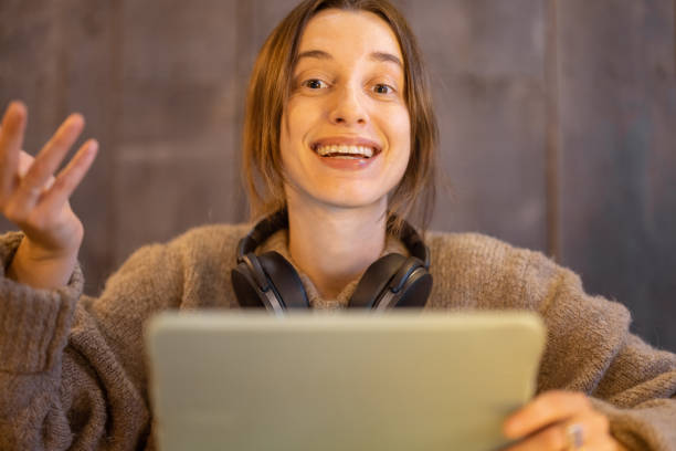 istock Woman during video conference at home workplace 1364175232