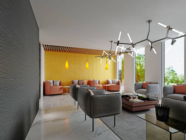 istock lounge area in the interior of a modern hotel. 1364175671