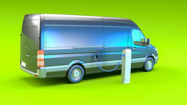 istock Electric van at charging station gray 1364176505