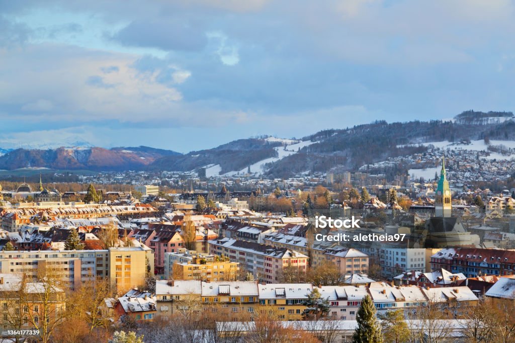 View of the old town of Bern, Switzerland Ancient Stock Photo
