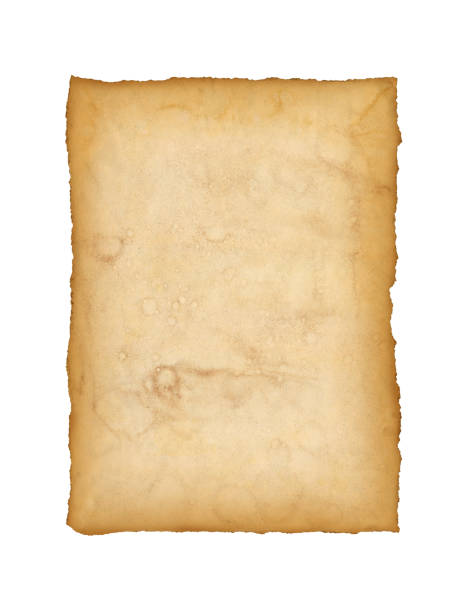 istock Old grunge paper sheet. Parchment isolated on white 1364178302