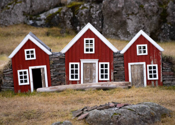 Elfs House Some elfs home in iceland sod roof stock pictures, royalty-free photos & images