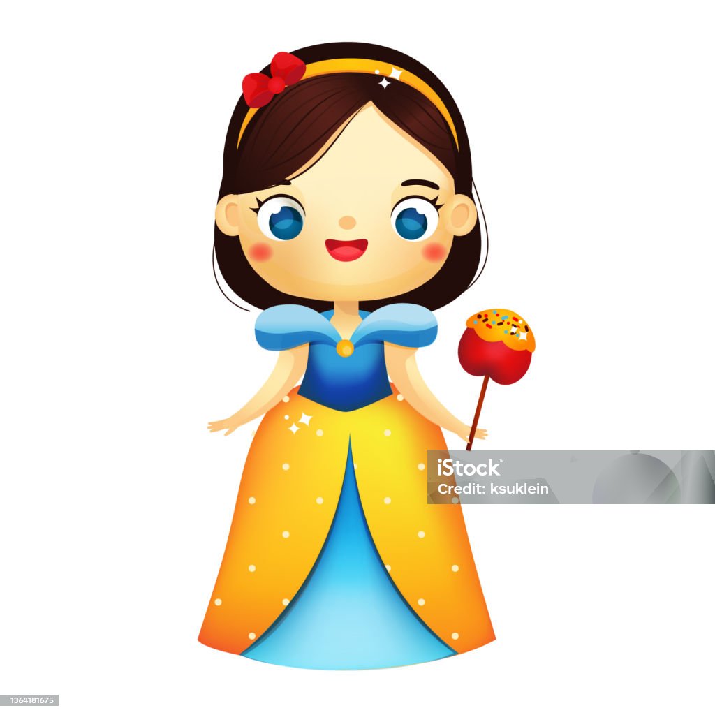 Công Chúa Cổ Tích Dễ Thương Với Táo Cô Gái Hoạt Hình Trong Trang ...