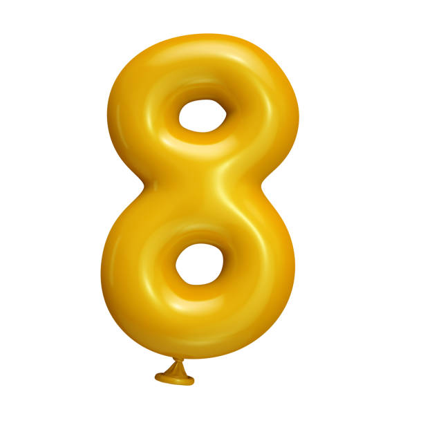 istock Yellow balloon alphabet number on white background. 3D illustration. 1364182826